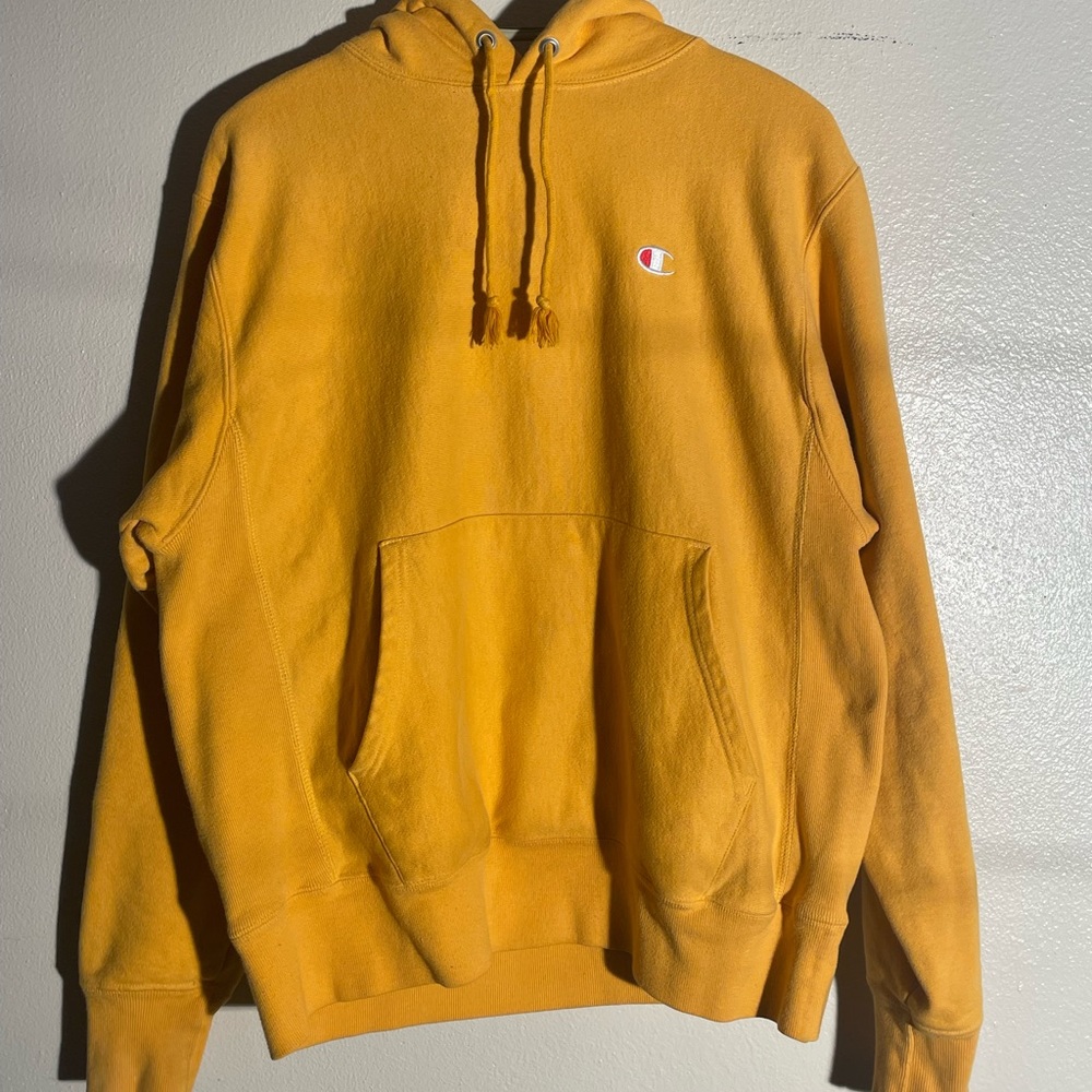 vibrant yellow champion sweatshirt